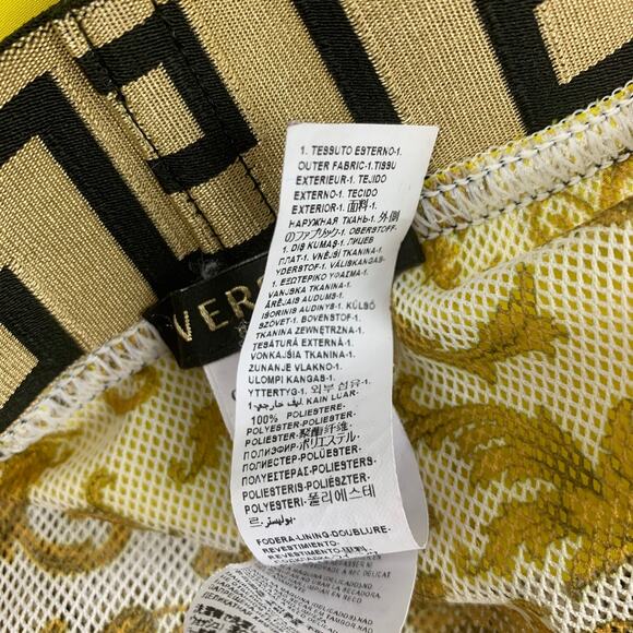 VERSACE Size M Yellow Black Gold Nylon Elastic Waistband Swim Trunks - Picture 5 of 5